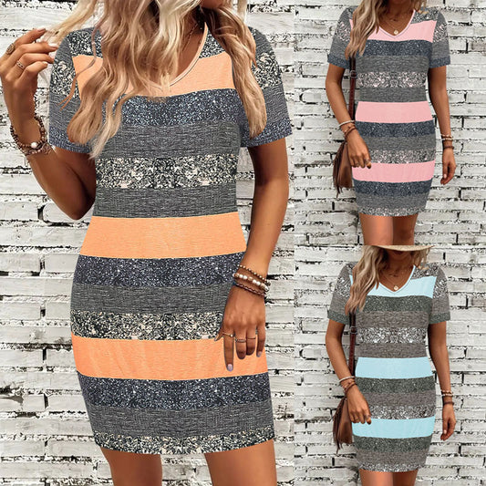 Women's Striped Print Dress