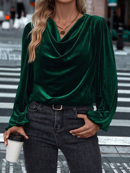 Women's Pile Collar Long Sleeve Top