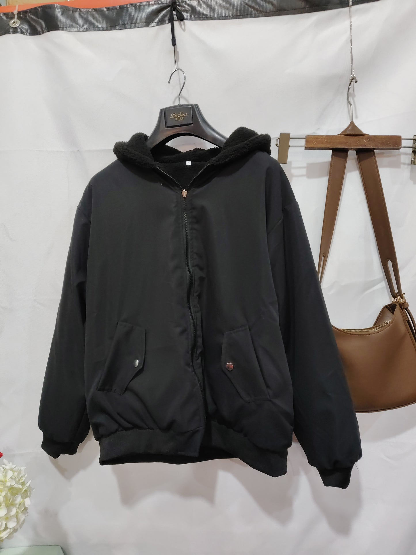 Simple, Loose And Thickened Cotton Coat On Both Sides